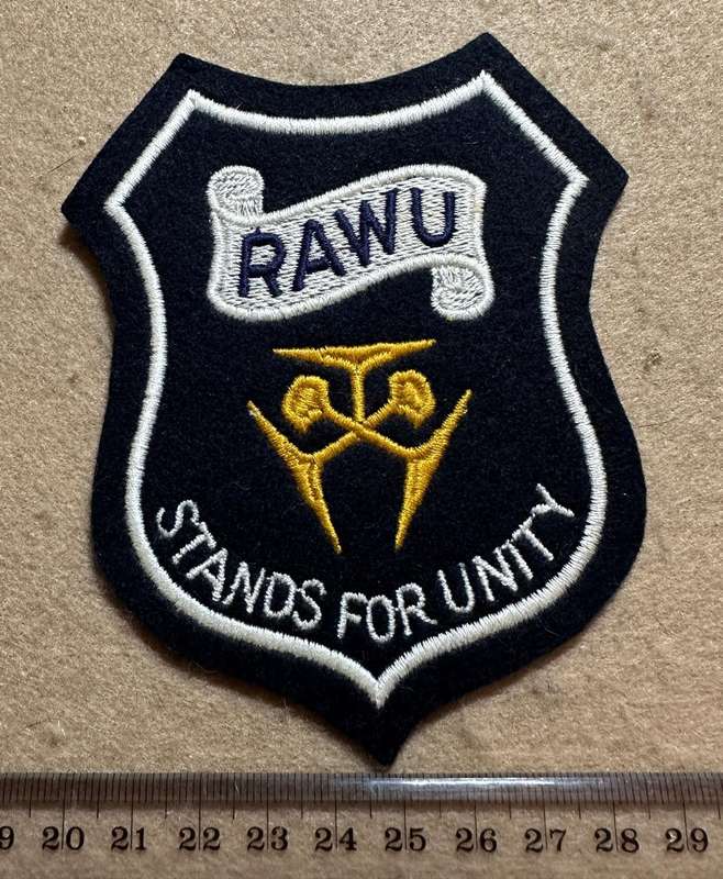 Rhodesian Railways - RHODESIAN AFRICAN WORKERS UNION BLAZER BADGE COTTON
