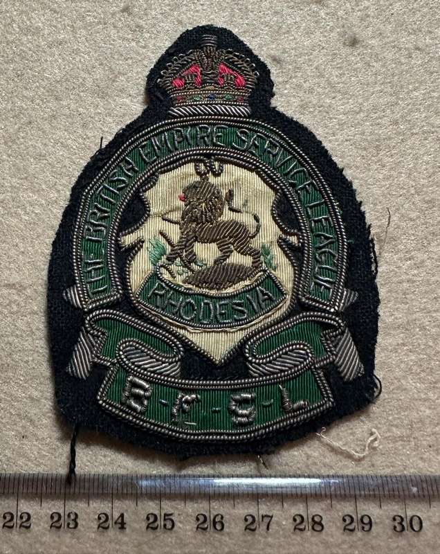 Rhodesia BRITISH EMPIRE SERVICE LEAGUE - BULLION BLAZER RHODESIA BADGES VARIANT