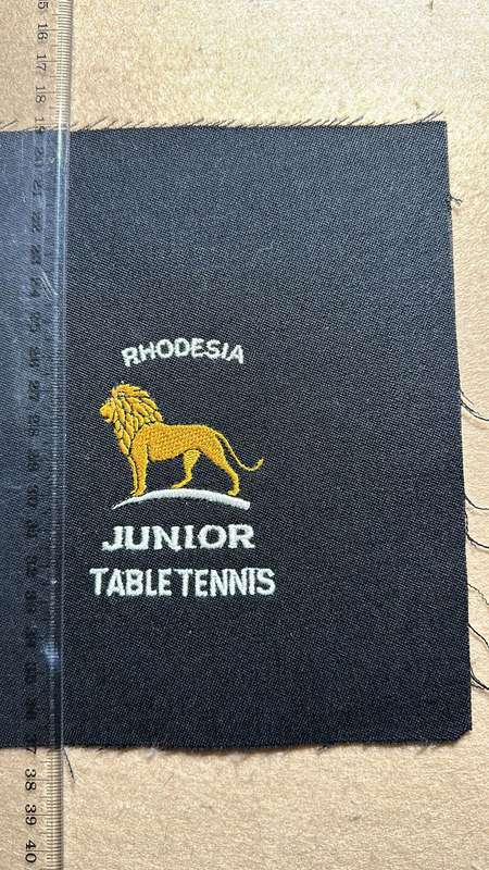 RHODESIA COLOURS - JUNIOR TABLE TENNIS