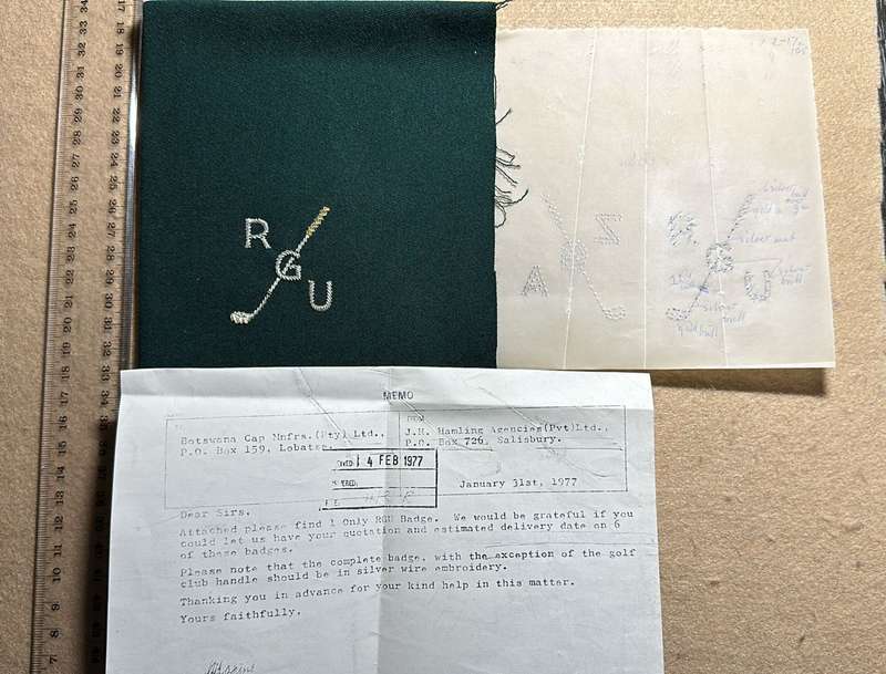 RHODESIA COLOURS - RHODESIA GOLF UNION BULLION, WITH DOCUMENTS
