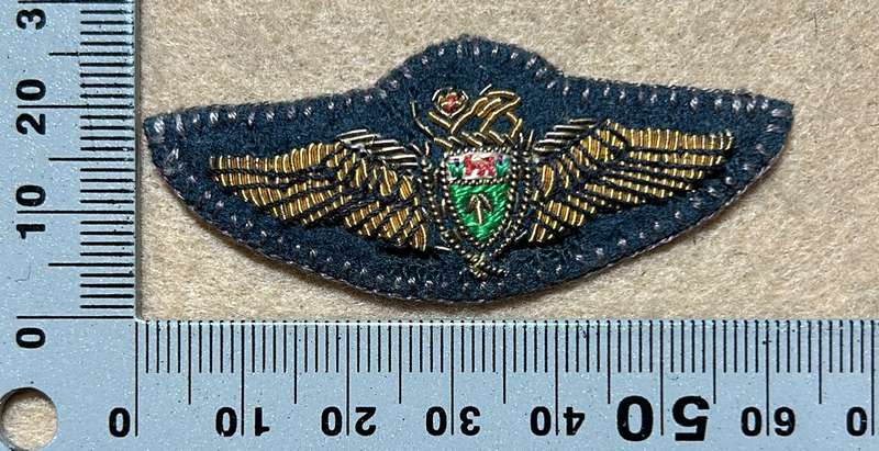Rhodesian Airforce - Bullion - RHAF PILOTS MESS DRESS WING