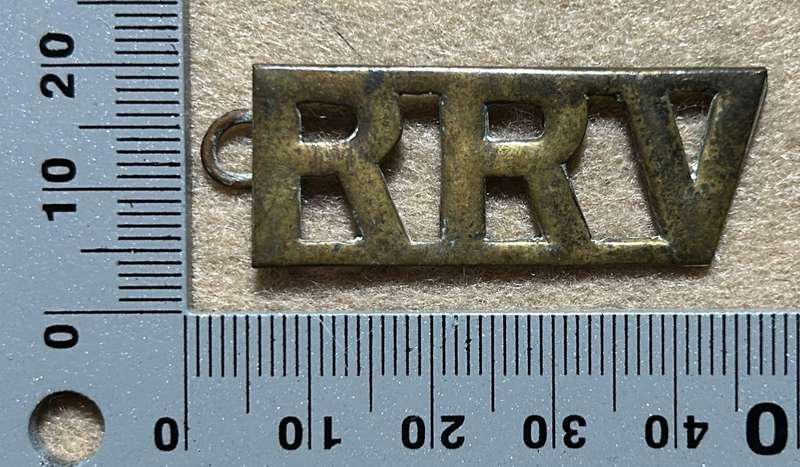 RHODESIA REGIMENT - RHODESIA RESERVE VOLUNTEERS SHOULDER TITLES INCREDIBLY RARE WW1