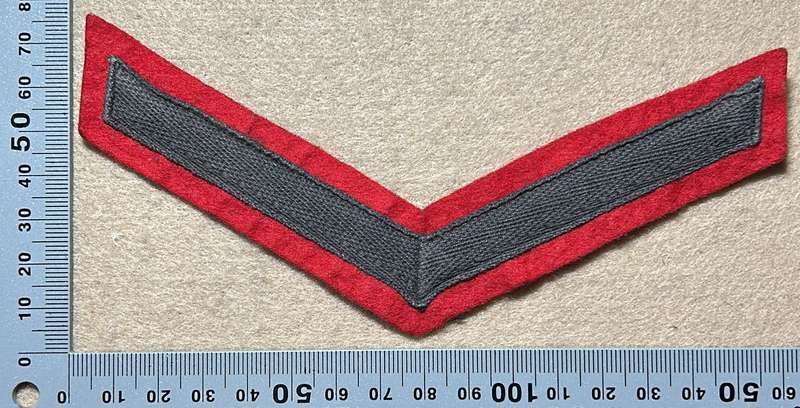 RHODESIA REGIMENT - LANCE CORPORAL SLEEVE RANK ON RED
