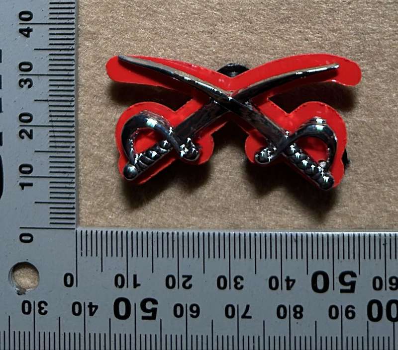 SA ARMY - PTI QUALIFICATION CHROME BADHE WITH RED BACKING PLASTIC PLATE