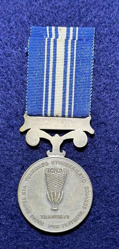 SA Military Decorations & Medals - Transkei Medal for Faithfull Service - FS, Named to Lt Col. Ntsul