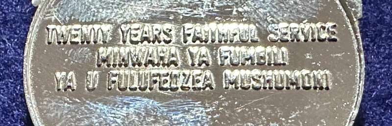 SA Military Decorations & Medals - Venda Medal for 20yrs Faithfull Service - Full Size - No Ribbon