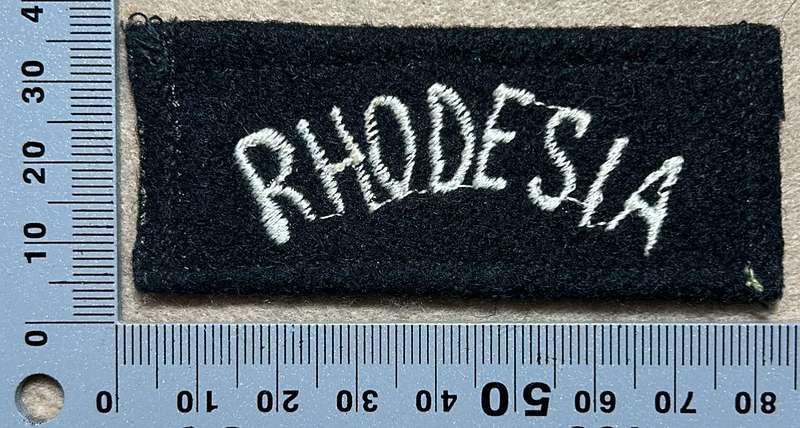 RHODESIA ARMY Slip-ons - RHODESIA WHITE SCRIPT ON BLACK BACKING SLIP-ONS