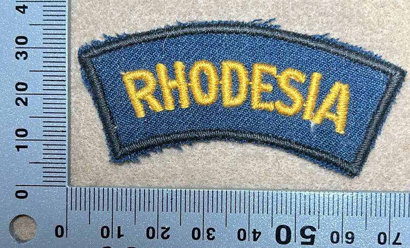 RHODESIA ARMY Cloth Titles - YELLOW ON BLUE