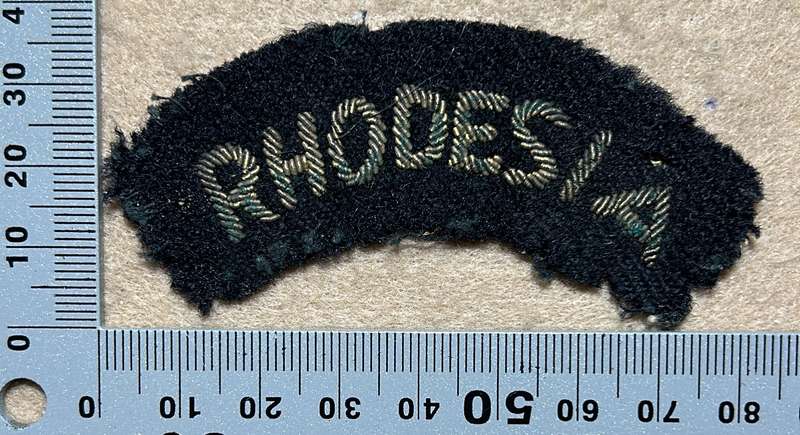 RHODESIA ARMY Cloth Titles - WHITE BULLION ON BLACK