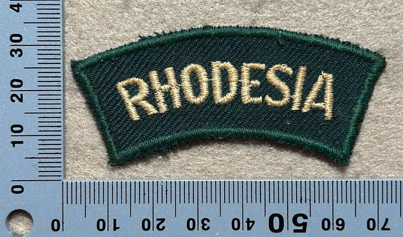RHODESIA ARMY Cloth Titles - YELLOW ON BLUE/BLACK/GREEN
