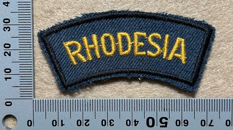 RHODESIA ARMY Cloth Titles - YELLOW ON BLUE/BLACK/GREEN