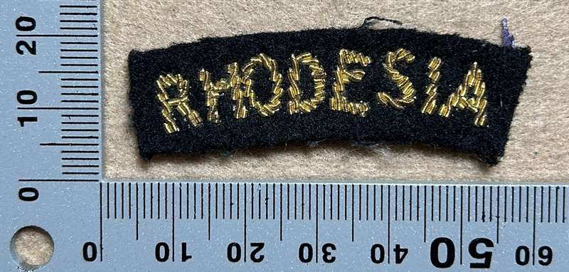 RHODESIA ARMY Cloth Titles - BULLION ON BLACK