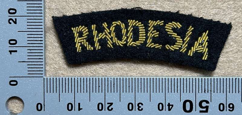 RHODESIA ARMY Cloth Titles - BULLION ON BLACK