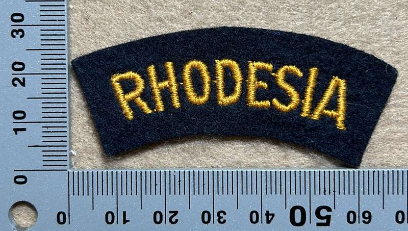 RHODESIA ARMY Cloth Titles - YELLOW ON BLUE/BLACK/GREEN