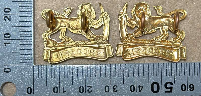 RHODESIA STAFF/ GENERAL SC - BRASS GILT COLLAR SET