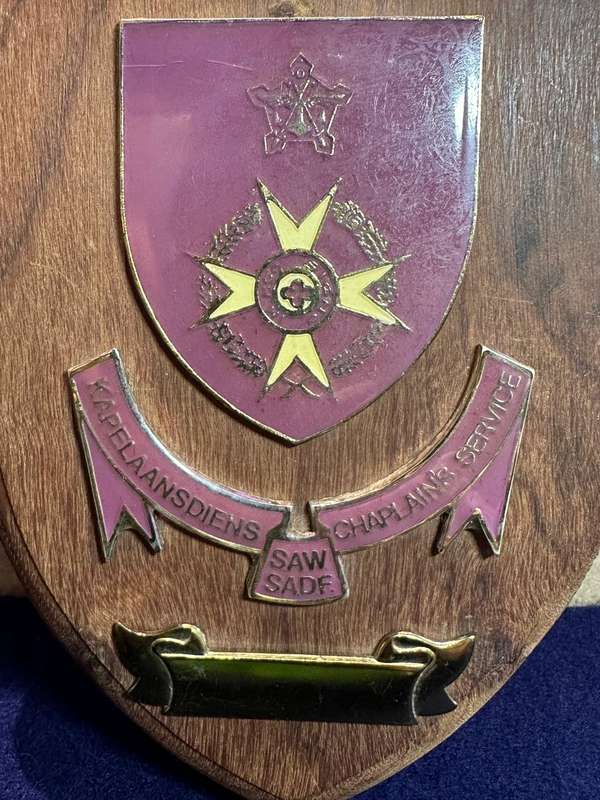 SA ARMY - CHAPLAINS PLAQUE WITH SCROLL