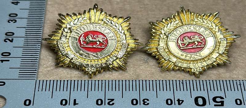 RHODESIA ARMY SERVICES CORPS - COLLAR BADGES - SET