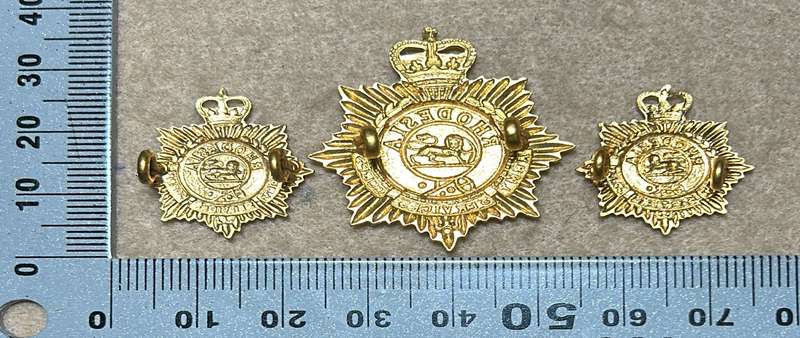 RHODESIA STAFF/ GENERAL SC - CAP AND COLLARS BADGES QC - SET