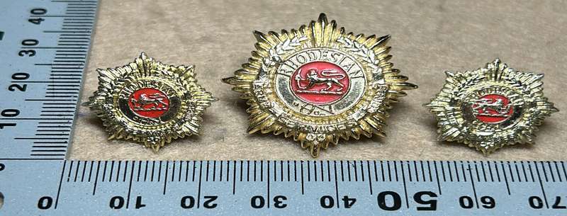 RHODESIA STAFF/ GENERAL SC - CAP AND COLLARS BADGES - SET