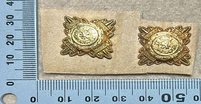 RHODESIA CROWNS AND PIPS - 2 PLAIN BRASS PIPS