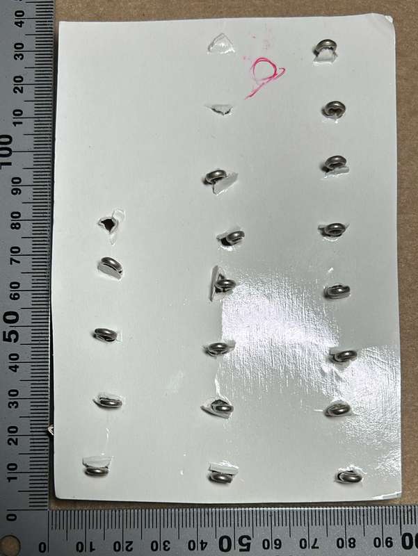 RHODESIA CROWNS AND PIPS - 9 CHROME WITH RED ENAMEL PIPS
