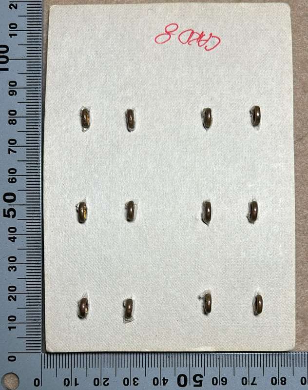 RHODESIA CROWNS AND PIPS - 6 BRASS RED ENAMEL LARGE PIPS