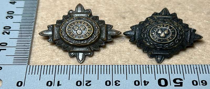 RHODESIA CROWNS AND PIPS - 2 BLACK BRASS PIPS