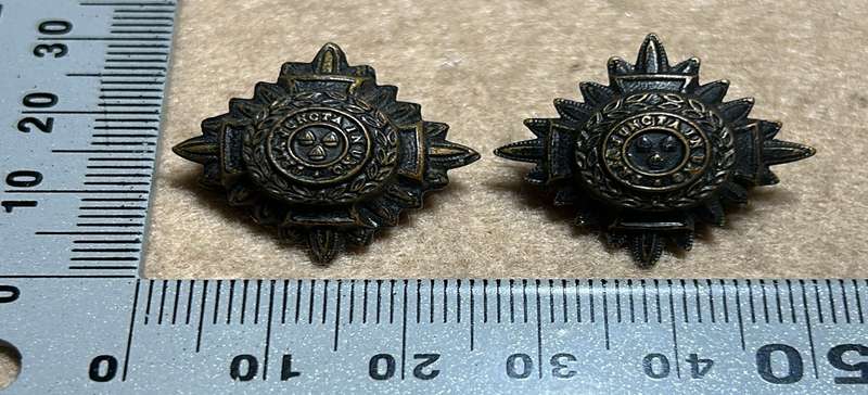 RHODESIA CROWNS AND PIPS - 2 BLACK BRASS PIPS