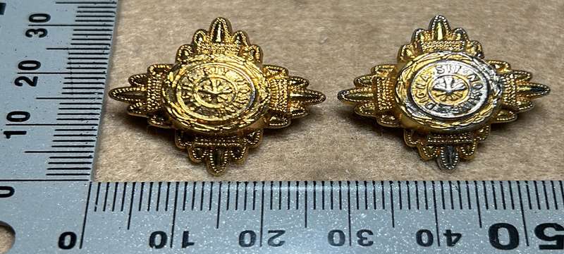 RHODESIA CROWNS AND PIPS - 2 ANNODISED BRASS PIPS