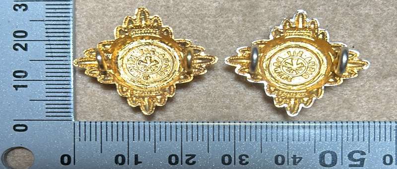 RHODESIA CROWNS AND PIPS - 2 ANNODISED BRASS PIPS