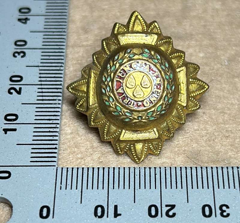 RHODESIA CROWNS AND PIPS - 1 BRASS PIP WITH RED ENAMEL