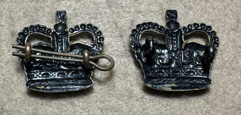RHODESIA CROWNS AND PIPS - 2 BLACKENED BRASS QC