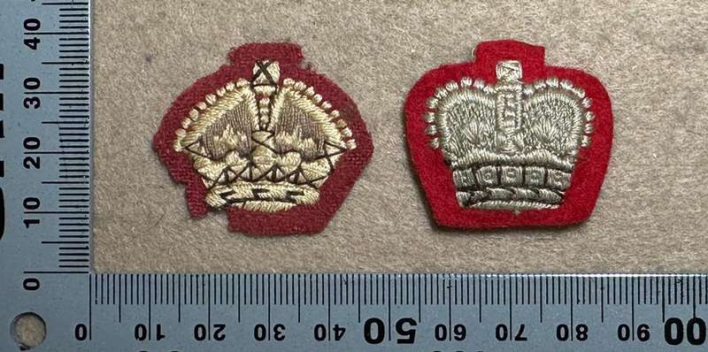 RHODESIA CROWNS AND PIPS - 2 RED KC
