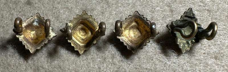RHODESIA CROWNS AND PIPS - 4 BRASS MESS PIPS