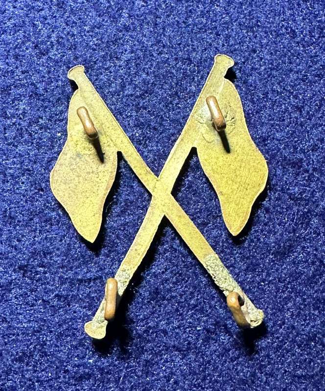RHODESIA SIGNALS - BRASS SIGNAL FLAGS WITH ENAMEL KHAKIS