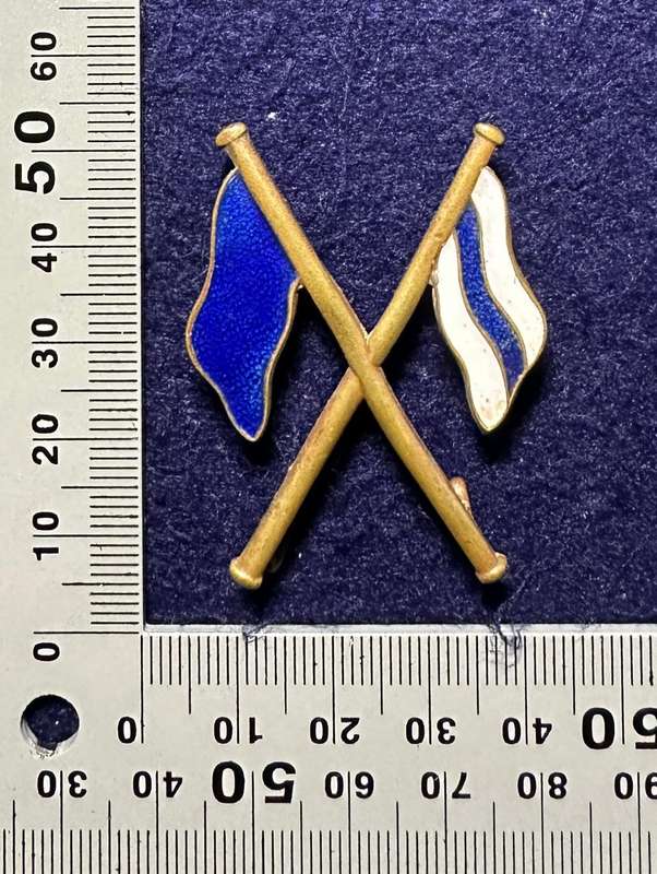 RHODESIA SIGNALS - BRASS SIGNAL FLAGS WITH ENAMEL KHAKIS