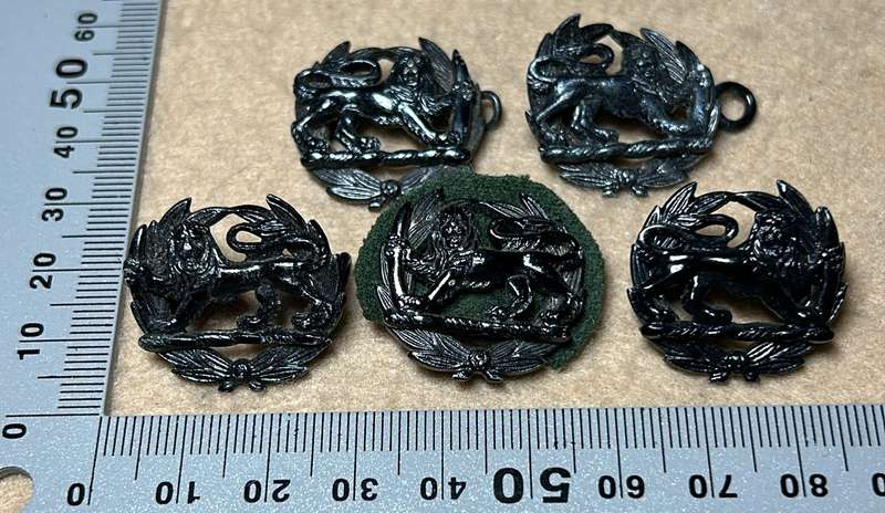 RHODESIA AFRICA RIFLES - 5 MAJORS RANKS METAL BLACK