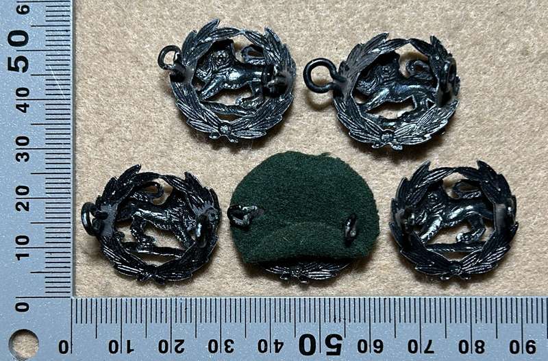 RHODESIA AFRICA RIFLES - 5 MAJORS RANKS METAL BLACK