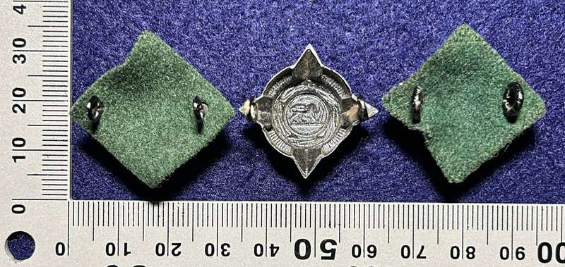 RHODESIA AFRICA RIFLES - 3 BLACK OFFICER PIPS WITH 2 FELT BACKING