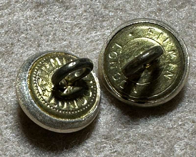 RHODESIA SIGNALS - 2 SMALL BUTTONS - FIRMIN, LONDON