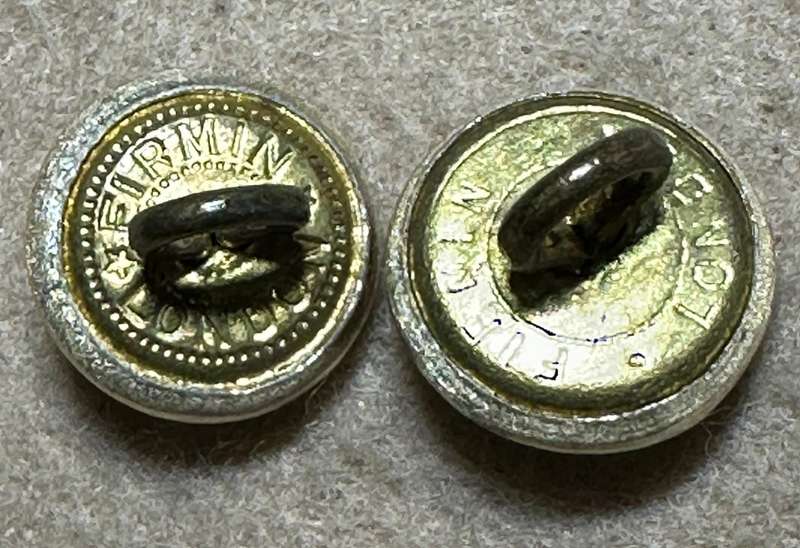 RHODESIA SIGNALS - 2 SMALL BUTTONS - FIRMIN, LONDON