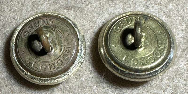 RHODESIA SIGNALS - 2 MEDIUM BUTTONS, GAUNT, LONDON