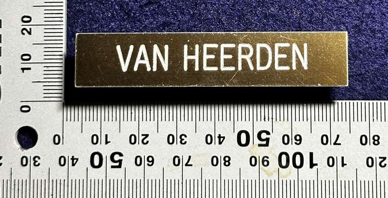 SWA / SADF Metal Stepouts - Nametag - Van Heerden
