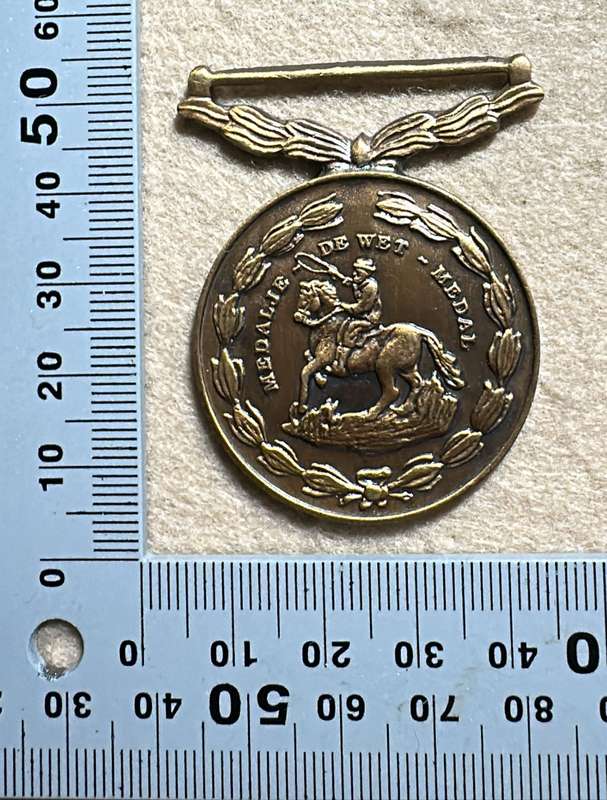 SA Military Decorations & Medals - De Wet Medal - Full Size - Numbered 17976 (No Ribbon)