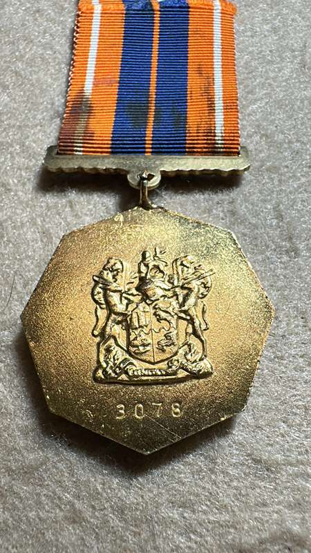 SA Military Decorations & Medals -Pro Patria Medal - Full Size Swivel Suspender- Numbered 3078
