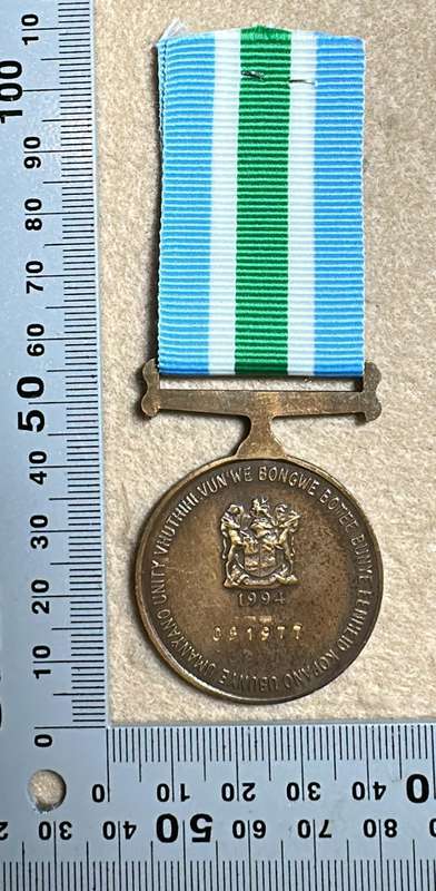 SA Military Decorations & Medals - Unitas Medal 1994 - Full Size - Numbered 051977