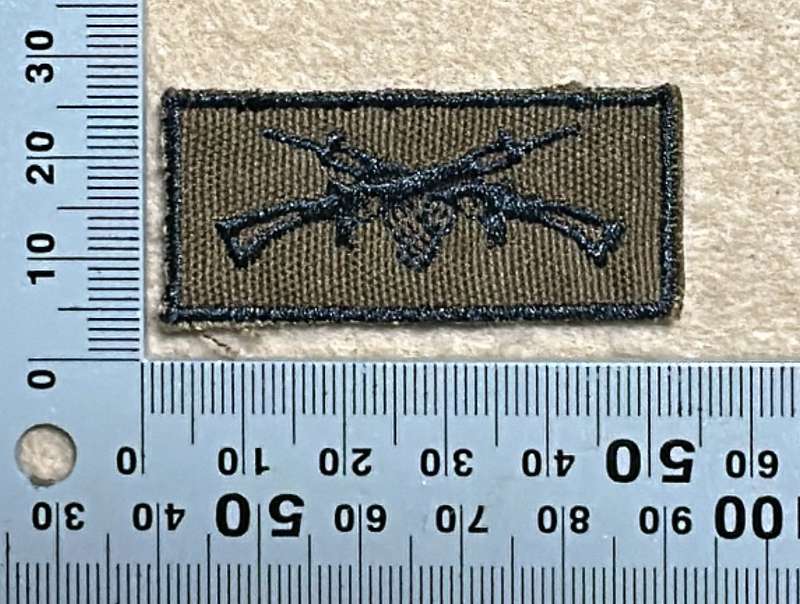 SWA Marksman Qualification Badge embroidered on Nutria