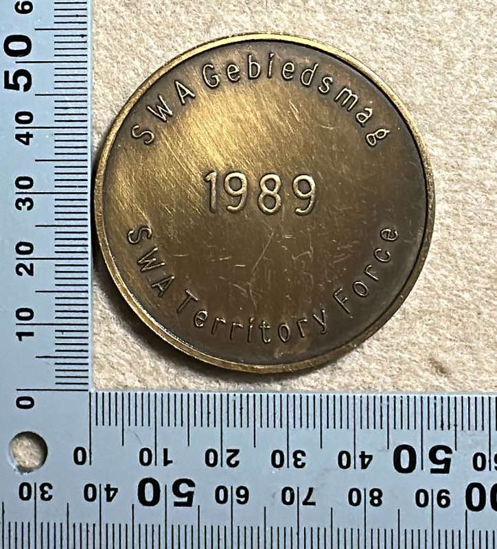 SWA Territory Force / Gebiedsmag Medallion - 1989