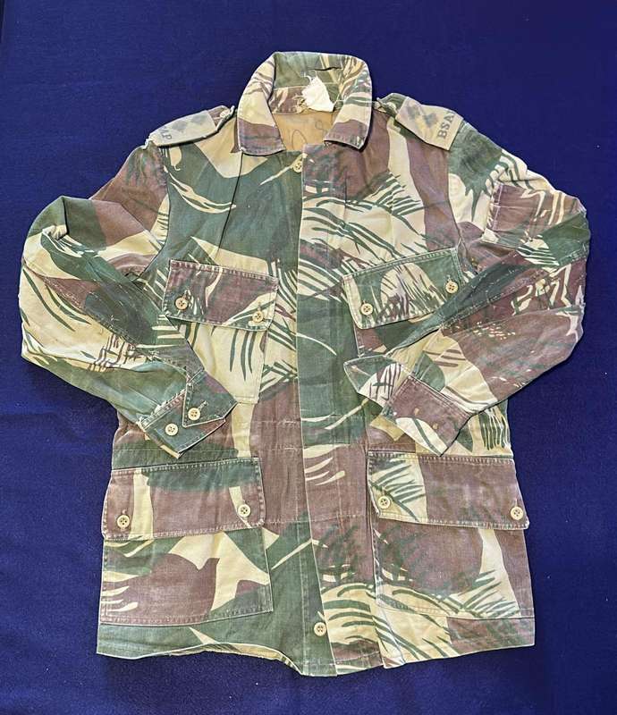 Rhodesian Camo Bushjacket - BSAP Officer Ranks (Inspector) - Elbow Padding Removed, Zipper Pocket