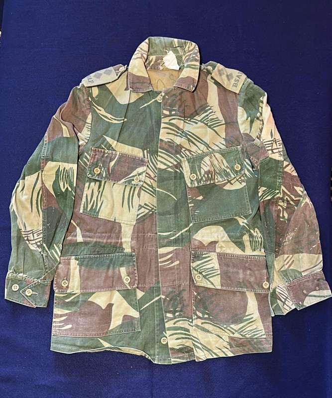 Rhodesian Camo Bushjacket - BSAP Officer Ranks (Inspector) - Elbow Padding Removed, Zipper Pocket
